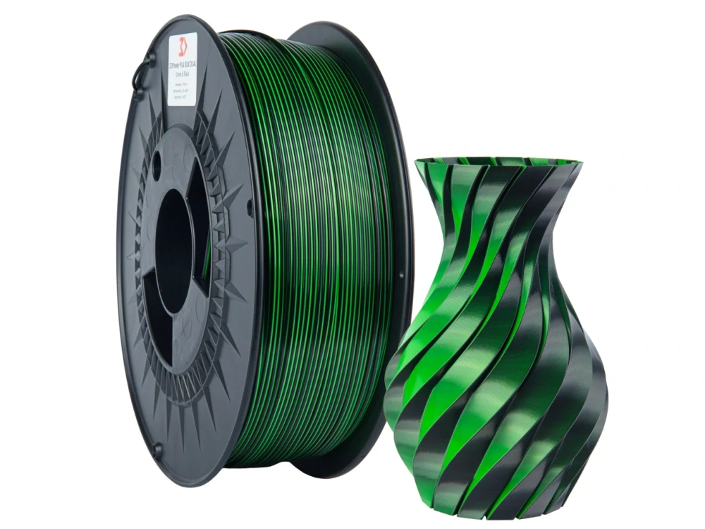 Filament PLA SILK Dual colour Black/Green 1 kg - 3DPower