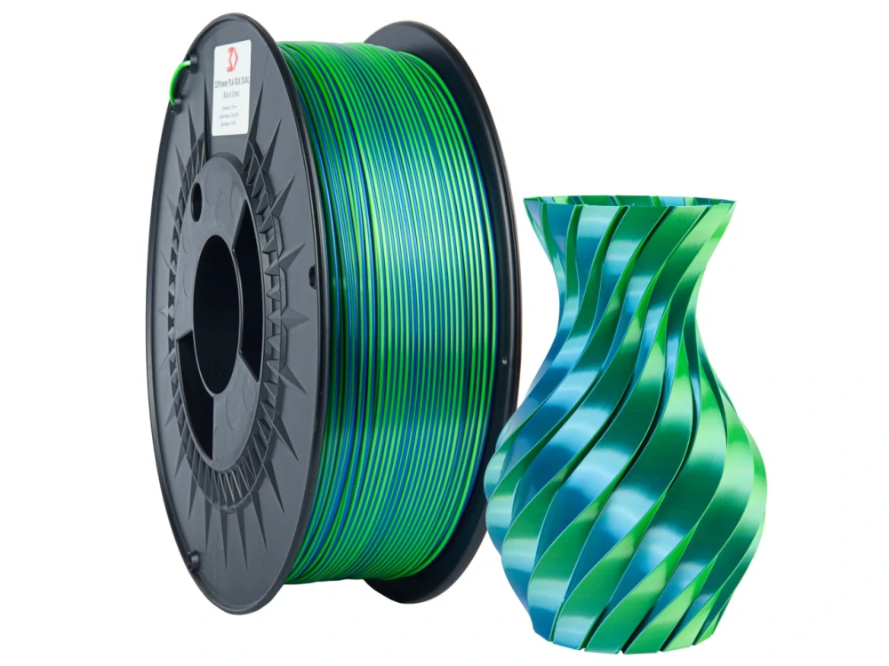 3DPower PLA Silk Dual filament modro-zelený – efekt 2 farieb + lesk (1kg)