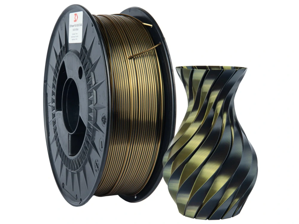Filament 3DPower PLA SILK DUAL 1.75 mm Gold&Black 1 kg