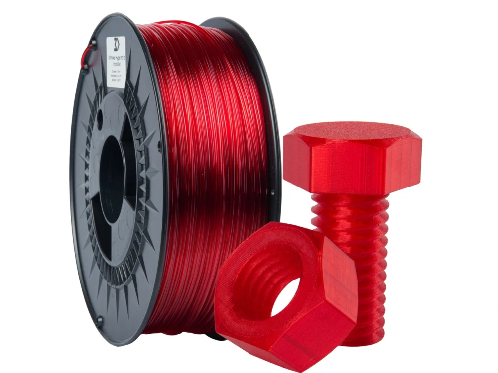 Filament 3DPower Hyper PCTG 1.75 mm Crystal Red 1 kg ČERVENÝ TRANSPARENT